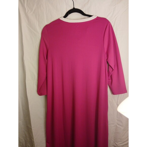 Cuddl Duds Pink Nitegown Oversized T-shirt XS Front Lace-up Detail Pockets - Picture 10 of 16